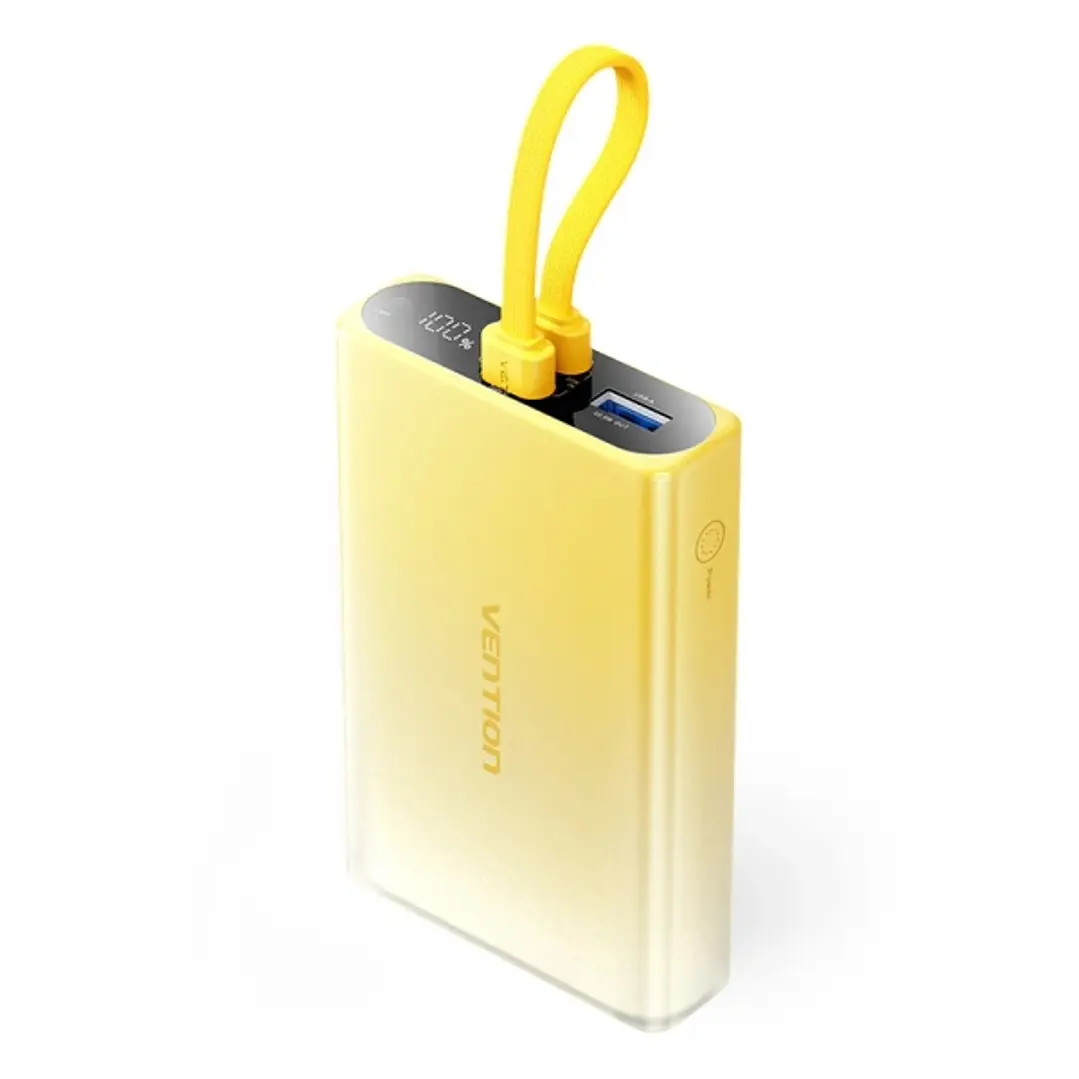 Vention Powerbank de 10000mAh - Potencia de Salida hasta 22.5W - USB-A - USB-C - Pantalla - Linterna LED Integrada - Apto para Viajes Aereos - Color A 1