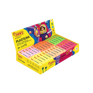 Jovi Expositor de 30 Pastillas de Plastilina 50gr - Colores Neon - 100% Vegetal - Muy Moldeable - No Se Seca - Mezclables - Color Surtido