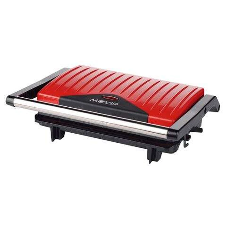 Muvip Sandwichera Placa Lisa Inox 750W - Placa Superior Basculante - Presion Uniforme - Asa Tacto Frio 1