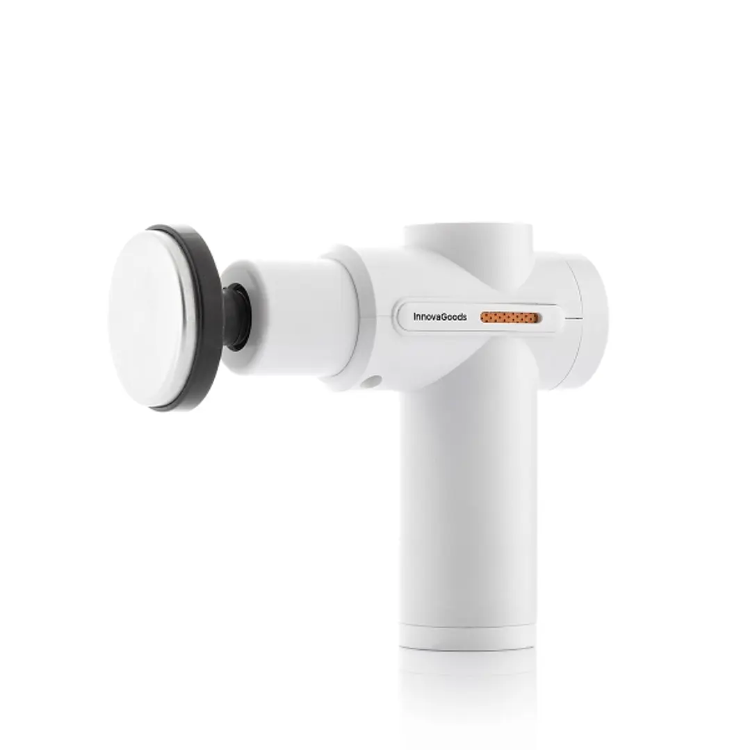 Innovagoods Masajeador Pistola de Masaje Muscular con Calor y Frio - 6 Cabezales Intercambiables - 6 Velocidades - Pantalla LCD - Recargable por USB 1