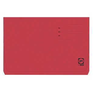Gio By Elba Subcarpeta con Bolsa y Solapa Folio Rojo - Resistente Cartulina de 320gr - Bolsa y Solapa para Mayor Proteccion - Tamaño Folio para Docume