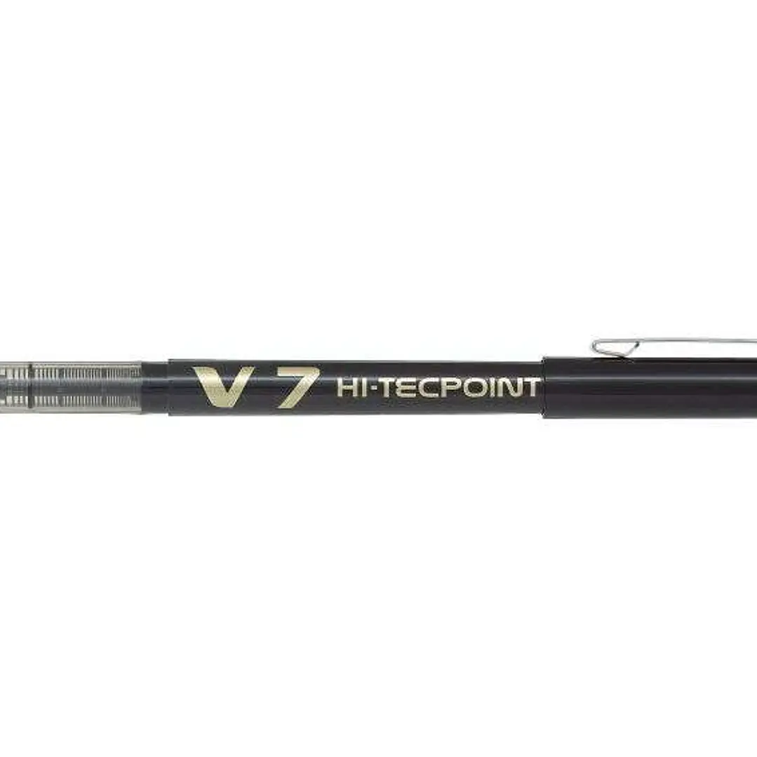 Pilot Boligrafo de tinta liquida V7 HI-Tecpoint Rollerball - Punta fina de aguja 0.7mm - Trazo 0.5mm - Color Negro 1