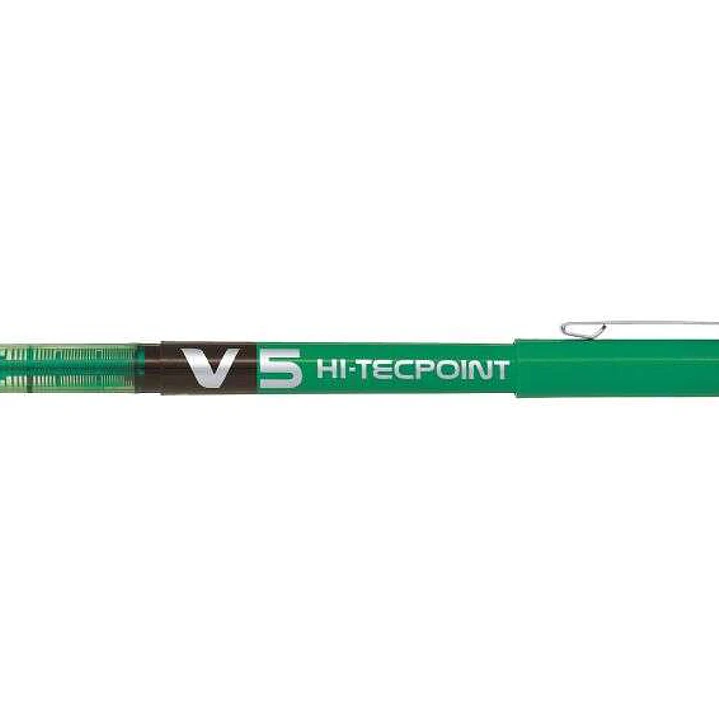 Pilot Boligrafo de Tinta Liquida V5 HI-Tecpoint Rollerball - Punta Fina de Aguja 0.5mm - Trazo 0.3mm - Color Verde 1