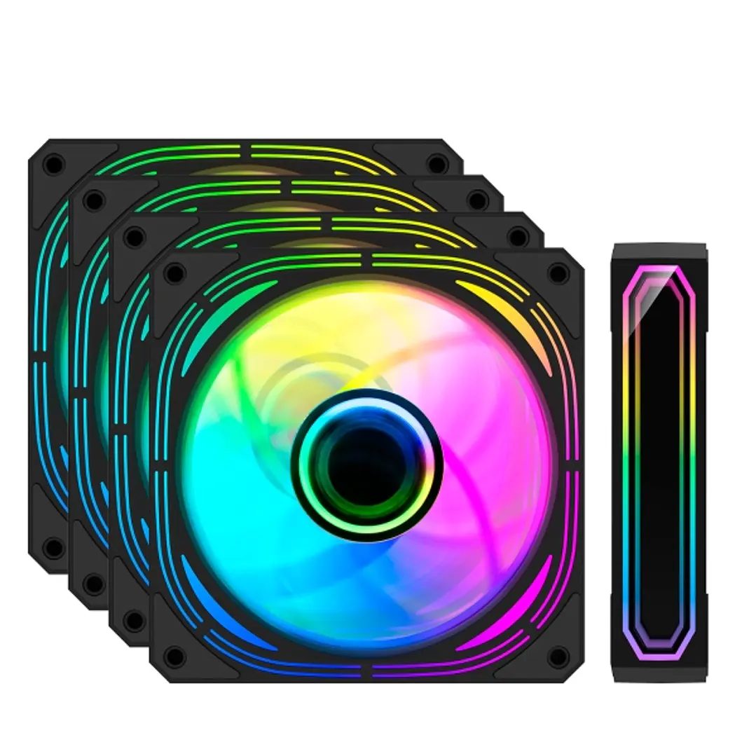 Coolbox Infinity Pro Kit 4 Ventiladores ARGB - Efecto Tunel de Infinito - Silencioso - Rodamiento Hidraulico - Gran Flujo de Aire - Color Negro 1