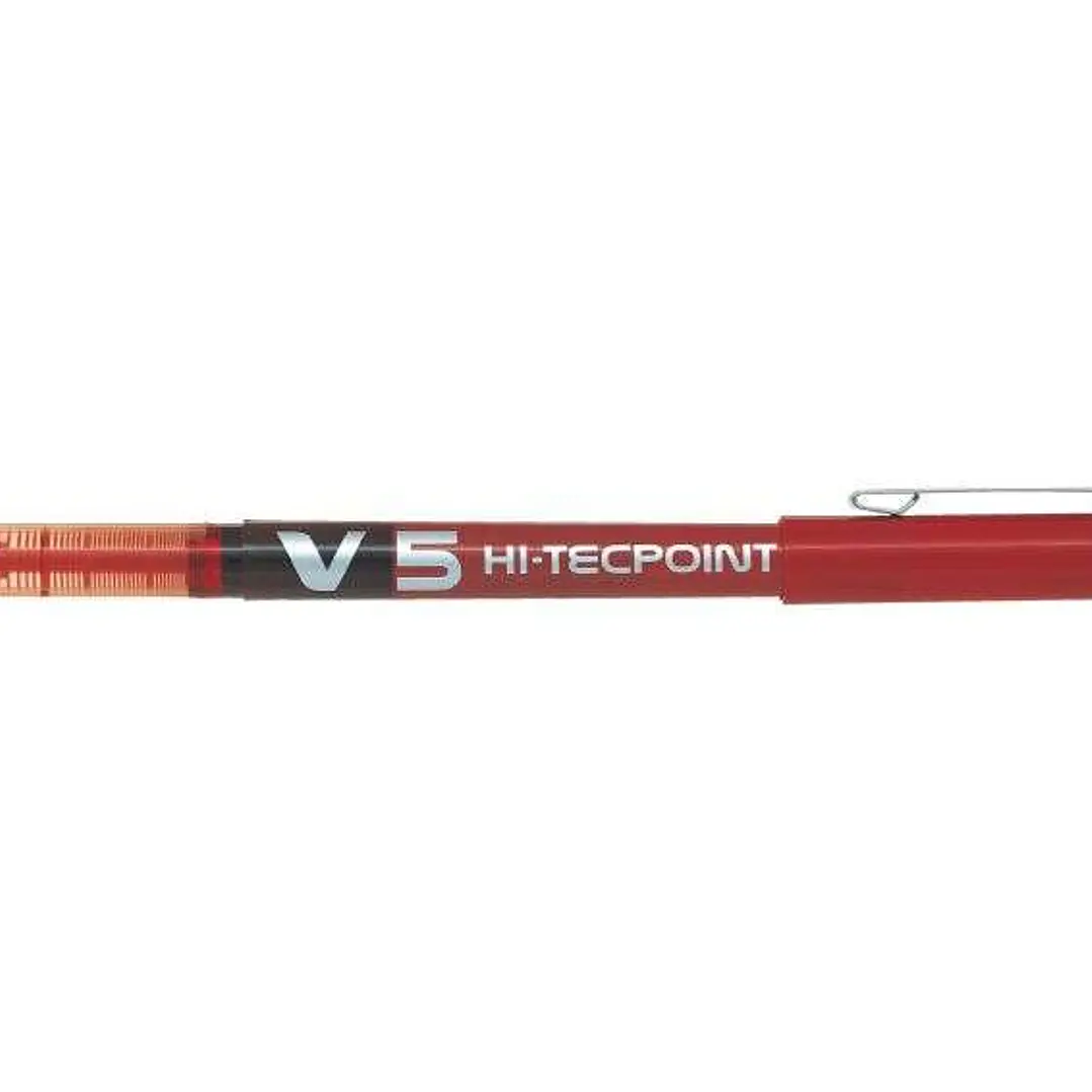 Pilot Boligrafo de Tinta Liquida V5 HI-Tecpoint Rollerball - Punta Fina de Aguja 0.5mm - Trazo 0.3mm - Color Rojo 1