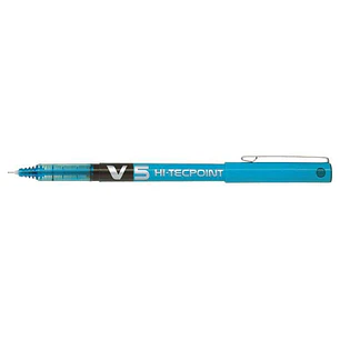 Pilot Boligrafo de tinta liquida V5 HI-Tecpoint Rollerball - Punta fina de aguja 0.5mm - Trazo 0.3mm - Color Azul Claro