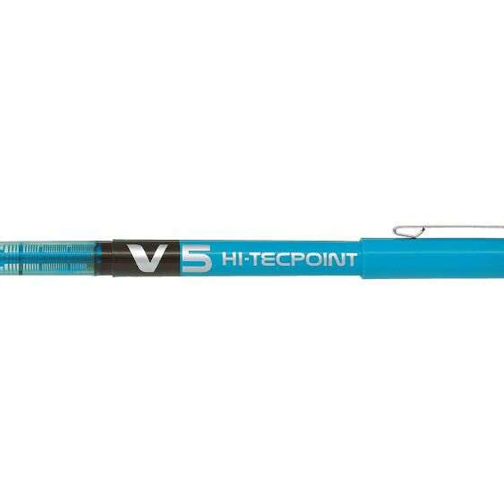 Pilot Boligrafo de tinta liquida V5 HI-Tecpoint Rollerball - Punta fina de aguja 0.5mm - Trazo 0.3mm - Color Azul Claro 1
