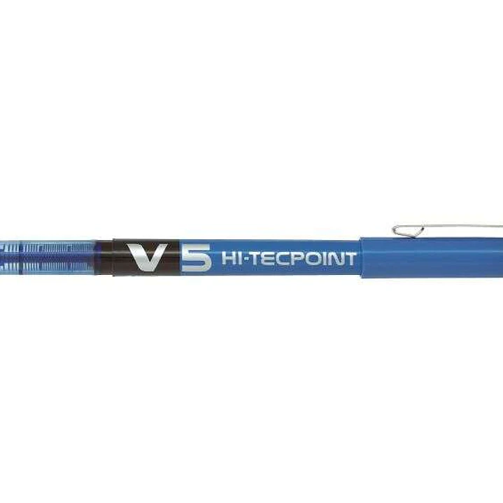 Pilot Boligrafo de tinta liquida V5 HI-Tecpoint Rollerball - Punta fina de aguja 0.5mm - Trazo 0.3mm - Color Azul 1