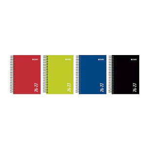 Enri Agenda Escolar con Espiral - Castellano - Tapa Extradura - Formato Octavo - Dia Pagina - Acabado Brillante - Colores Surtidos