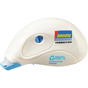 Imedio Roller Compact Cinta Correctora 5mm x 10m - Rapido, Limpio y Preciso - Sin Disolventes - Control de Nivel de Cinta - Tensor de Cinta - Carcasa 