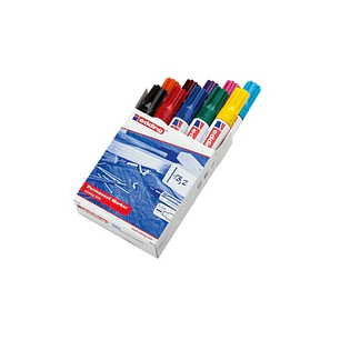 Edding 500 Pack de 10 Rotuladores Permanentes - Punta Biselada - Trazo entre 2 y 7mm - Recargable - Secado Instantaneo - Colores Surtidos