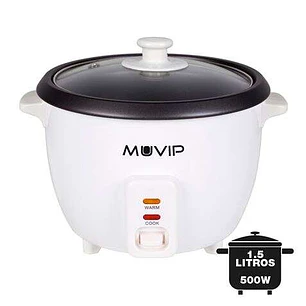 Muvip Arrocera - Capacidad 1.5 Litros - Potencia 500W - Sistema de Coccion y Calentamiento - Recipiente Interior de Aluminio Antiadherente - Tapa de C