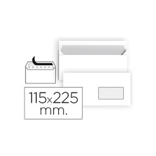 Sam Pack de 500 Sobres Americanos de Papel Offset 90grs con Ventana a la Derecha - Medidas 115x225mm - Especial para Impresoras Laser - Autoadhesivo c