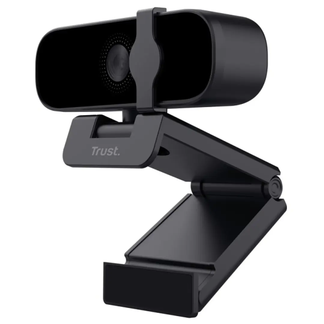 Trust Tanor Webcam FullHD 1080p USB - Enfoque Automatico - Diagonal de Campo de Vision 79º - Microfono Incorporado - Tapa de Privacidad - Color Negro 1