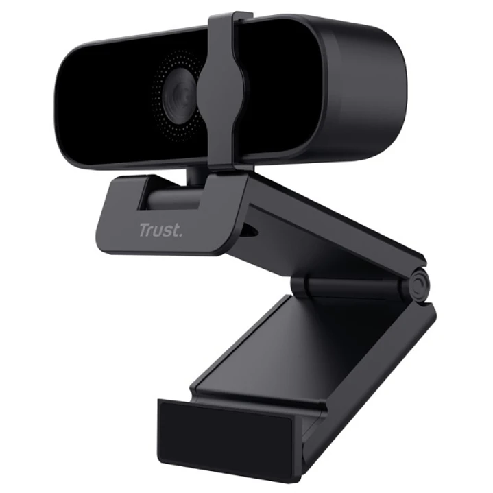 Trust Tanor Webcam FullHD 1080p USB - Enfoque Automatico - Diagonal de Campo de Vision 79º - Microfono Incorporado - Tapa de Privacidad - Color Negro 1