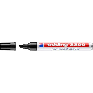 Edding 3300 Rotulador Permanente - Punta Biselada - Trazo entre 1 y 5 mm. - Tinta Casi Inodora - Secado Rapido - Color Negro