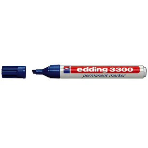 Edding 3300 Rotulador Permanente - Punta Biselada - Trazo entre 1 y 5 mm. - Tinta Casi Inodora - Secado Rapido - Color Azul
