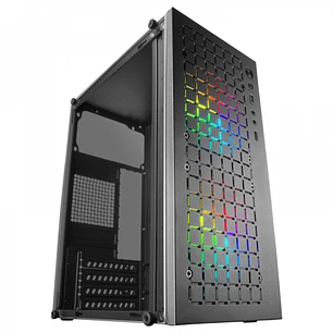 Mars Gaming MC-CORE Minitorre Gaming - Rejilla Metal-MESH - Ventana Lateral - 2 Ventiladores FRGB - Soporte Micro-ATX/Mini-ITX - Almacenamiento Versat