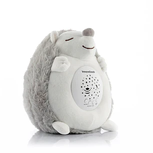 Innovagoods Spikey Erizo de Peluche con Ruido Blanco y Proyector Quitamiedos - Luz LED RGB - Apagado Automatico - Estrellas y Lunas en el Techo - 16x1