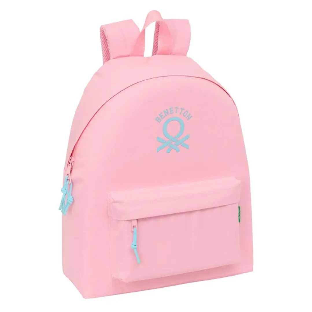Safta Benetton Basics Mochila - Bolsillo Frontal - Hombreras Acolchadas - Doble Cremallera Principal - Asa Superior - 20.80L - 330x150x420mm - Color R 1