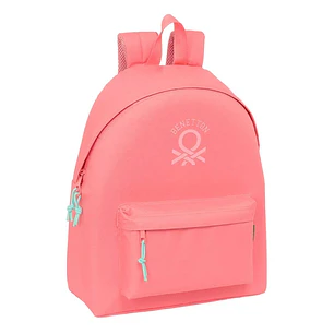 Safta Benetton Basics Mochila - Bolsillo Frontal - Hombreras Acolchadas - Espalda Ergonomica - Doble Tirador en Cremallera - Asa Superior - 20.80L - 3