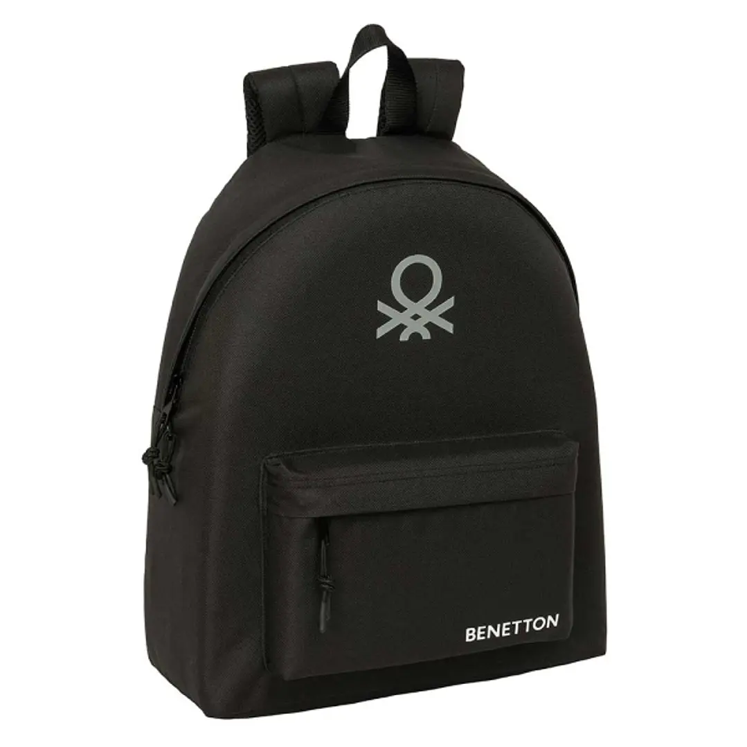 Safta Benetton Basics Mochila - Bolsillo Frontal - Hombreras Acolchadas - Espalda Ergonomica - Doble Tirador - Asa Superior - 20.80L - 330x150x420mm - 1