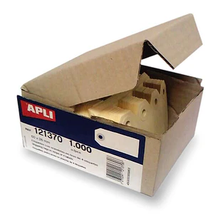 Apli Pack de 1000 Etiquetas con Arandela para Colgar 80 x 38mm - Color Crema