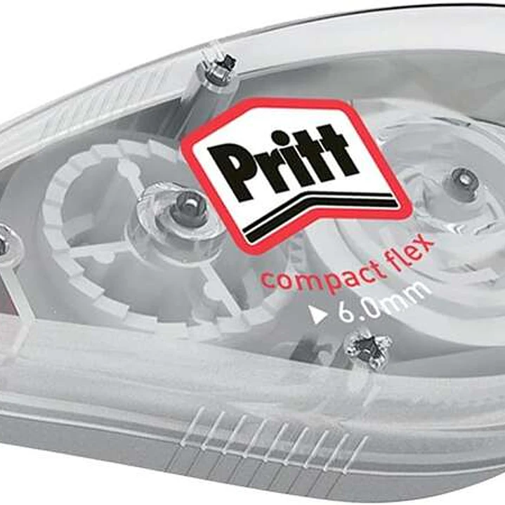 Pritt Compact Flex Cinta Correctora 6mmx10m - Punta Flexible - Correcion Suave y Limpia - Correccion en 2 Sentidos - Capuchon Protector 1