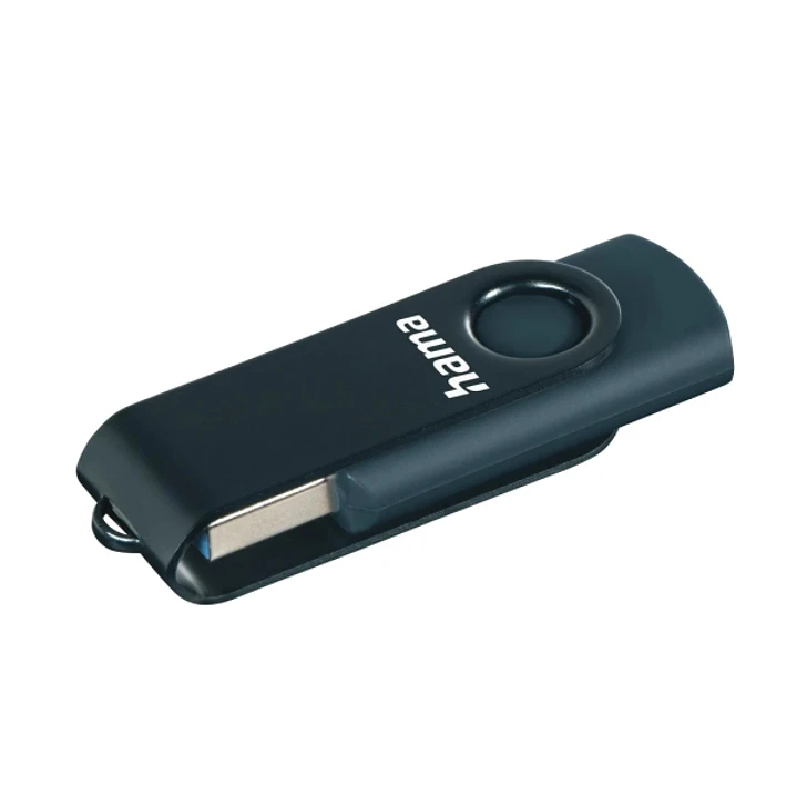 Hama Rotate Memoria Pendrive USB 3.0 - 128GB de Capacidad - 90Mb/s de Transferencia - Tapa Giratoria - Cuerpo Metalico - Color Azul 1