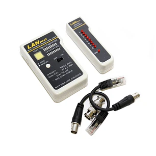 WP Testeador de Red RJ11 / RJ12 / RJ45 / BNC - Color Blanco y Negro