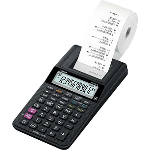 Casio HR-8RCE Calculadora Impresora de Sobremesa Compacta - Pantalla de 12 Digitos - Impresion de 2 Lineas por Segundo - Color Negro