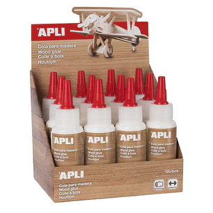 Apli Bote de Cola para Madera 80ml - Aplicador de Precision Incluido - Gran Poder de Adhesion - Transparente al Secar - Sin Disolventes