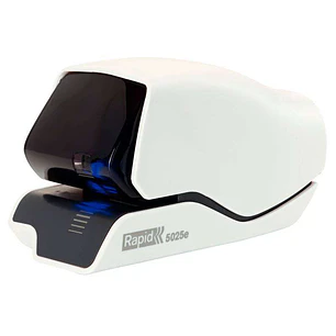 Rapid Grapadora Electrica Supreme 5025E - 25 Hojas - Carga de Cartucho - Diseño Excepcional - Blanco Grapa - Tecnologia de Grapado Plano - Cartucho In