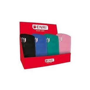 Enri Expositor de 20 Estuches Portatodo de 1 Compartimento - Fabricados en Neopreno - Colores Negro, Rosa, Azul y Verde