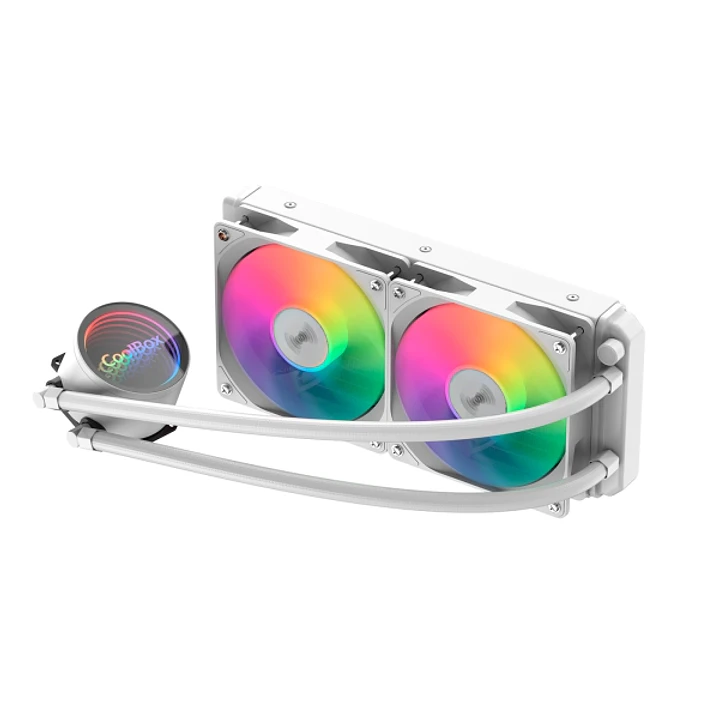 Coolbox Infinite Liquid240 Kit de Refrigeracion Liquida - ARGB - TDP 250W - Compatibilidad Universal - Color Blanco 1