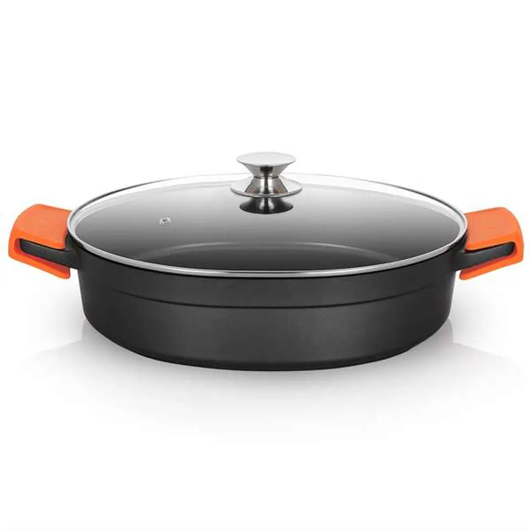 Orbegozo CDB 1036 Cacerola Aluminio Fundido - Versatilidad y Seguridad en la Cocina - Diseño Ergonomico - Asas de Silicona - Antiadherente Pfoa - Apta 1