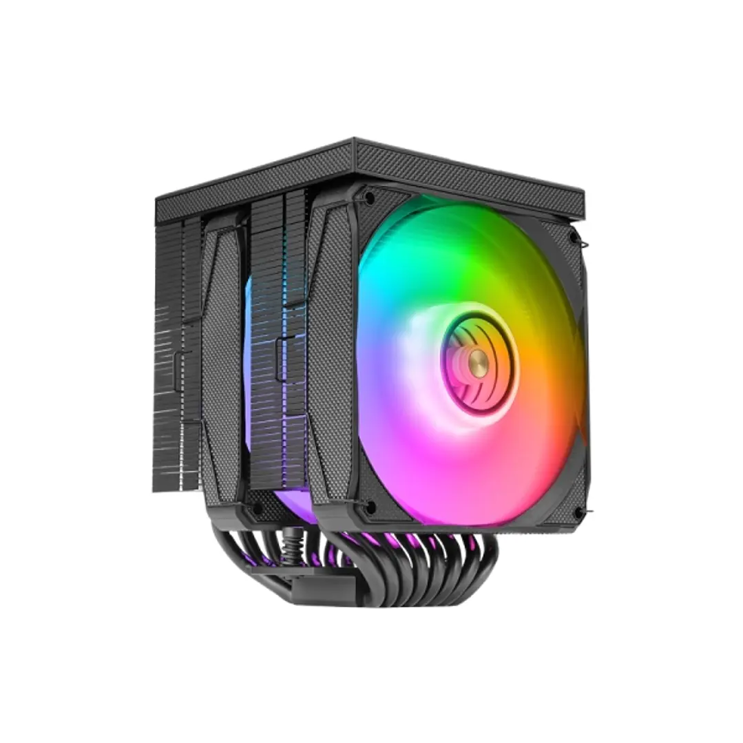 Mars Gaming MCPU-LCDPRO Disipador CPU - Potencia TDP hasta 380W - 8 Tubos - 2 Ventiladores PWM FDB de 120mm - 2300rpm - Pantalla LCD - Iluminacion ARG 1