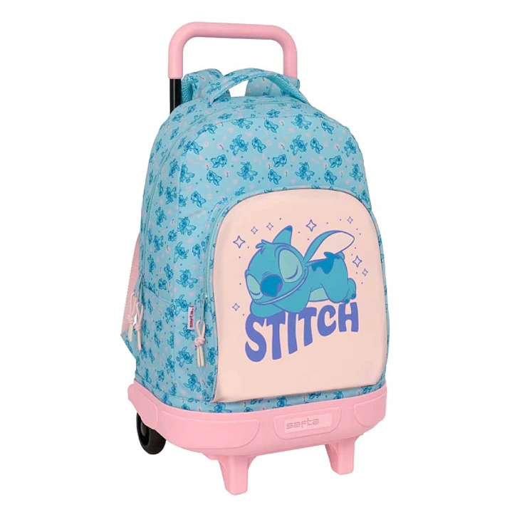 Safta Stitch Ohana Mochila con Carro - Extraible - Bolsillo Frontal - Portabotellas - Tirador Doble - Hombreras Acolchadas - Asa Acolchada - Tarjeta I 1