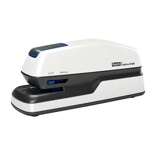 Rapid Optima GripE Grapadora Electrica de Sobremesa + Caja de 1000 Grapas - Hasta 20 Hojas - Utiliza Grapas Optima 56 - Color Gris/Negro