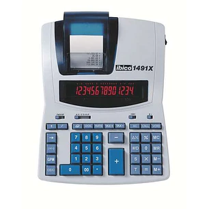 Ibico 1491X Calculadora Profesional Termica 14 Digitos - Pantalla LCD 2 Colores - Impresion en Negro - Velocidad 10 Lineas por Segundo