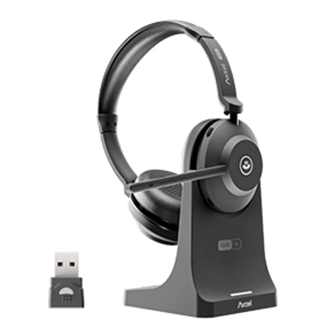 Axtel ONE BT Auriculares con Mirofono Inalambricos - Hasta 40 Horas de Autonomia - Cancelacion de Ruido - Bluetooth - Incluye Base de Carga 1