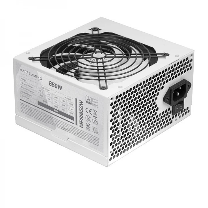 Mars Gaming MPIII850 Fuente de Alimentacion - 850W - Eficiencia 99% DIGITAL APFC - Funcionamiento Silencioso AI-RPM - Cables Planos Extra Largos - Pro 1