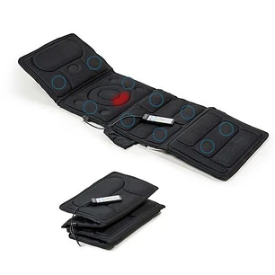 Innovagoods Vhemat Colchon de Masaje por Vibracion - 10 Motores Vibratorios - Funcion Calor - 5 Modos - Plegable - Ergonomico - Soporta hasta 150kg - 