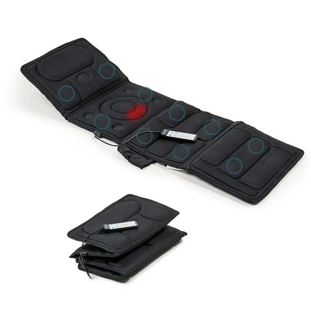 Innovagoods Vhemat Colchon de Masaje por Vibracion - 10 Motores Vibratorios - Funcion Calor - 5 Modos - Plegable - Ergonomico - Soporta hasta 150kg -  1