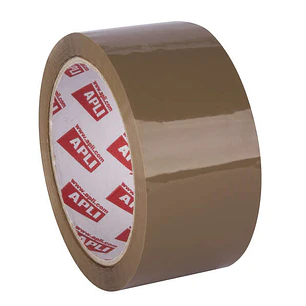Apli Precinto Estandar Silencioso 48mmx66m Polipropileno - Resistente al Desgarro - Adhesivo de Alta Calidad - Facil de Cortar - Color Marron