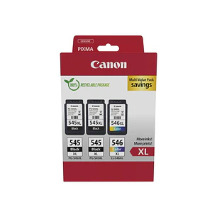 Canon PG545XL Negro + CL546XL Color Pack de 3 Cartuchos de Tinta Originales - 8286B013