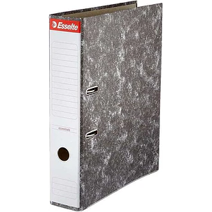 Esselte Archivador de Palanca Formato Folio - Lomo 75mm - Capacidad para 500 Hojas - Color Negro Jaspeado