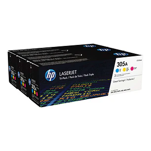 HP CE411A/CE412A/CE413A Pack de 3 Cartuchos de Toner Originales - 305A