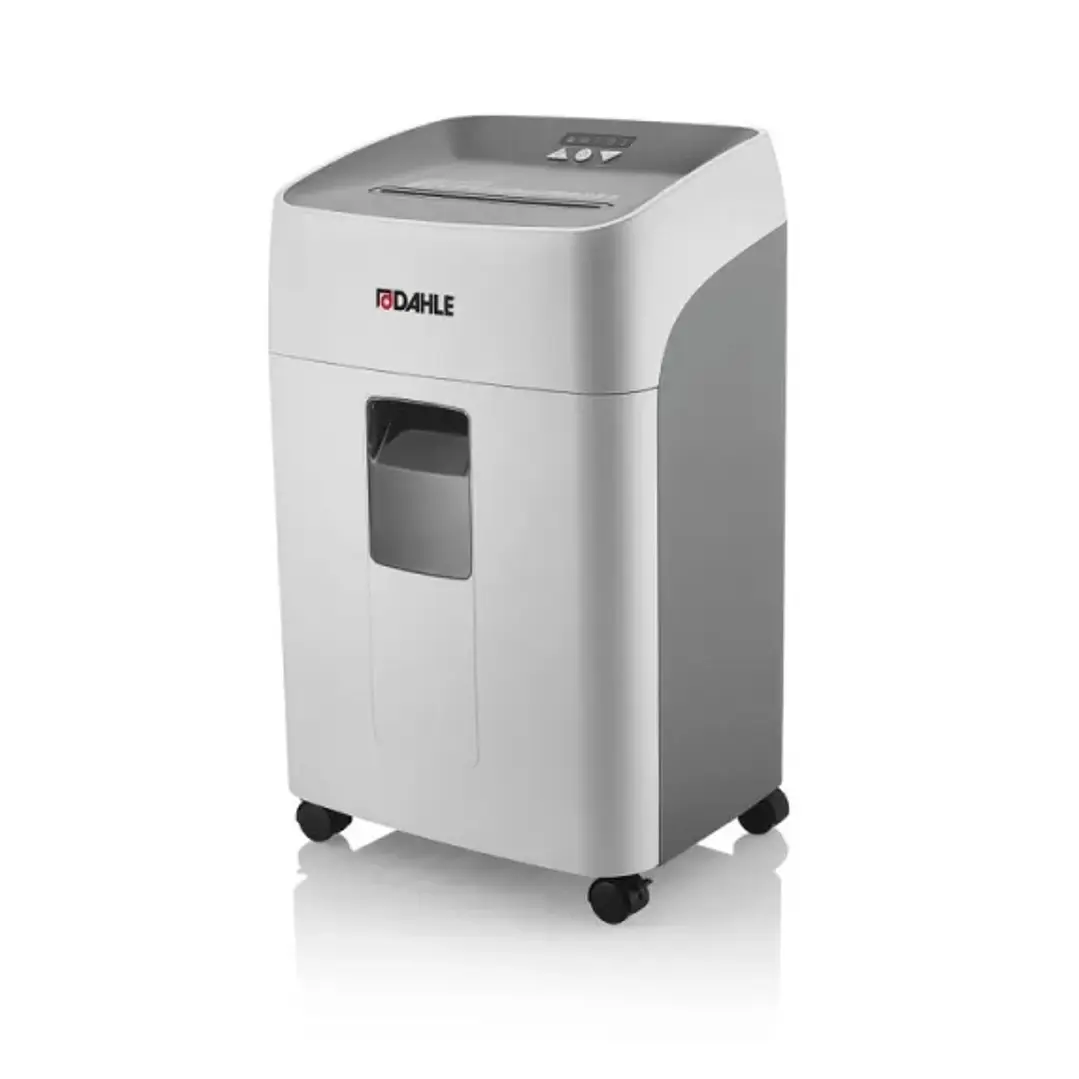 Dahle Deskside 504P Destructora de Papel Manual Microcorte P-5 - Destruye hasta 15 Hojas - Capacidad de la Papelera 40L - Ruedas Giratorias - Color Gr 1