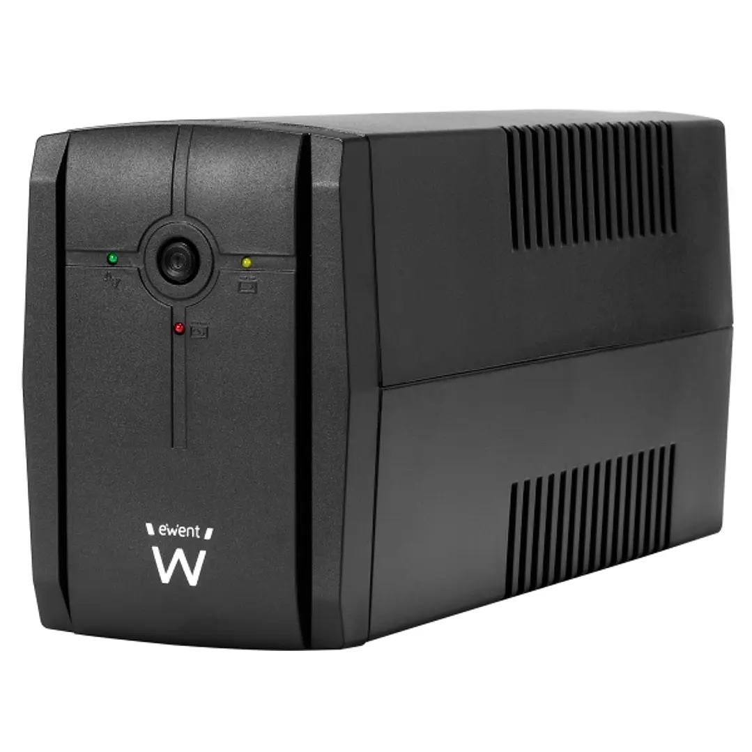 Ewent SAI Interactivo 780VA/390W - 2x Schuko - Cable de Alimentacion - Funcion AVR - Notificacion Sonora y LED - Proteccion Electrica - Bateria de 12V 1